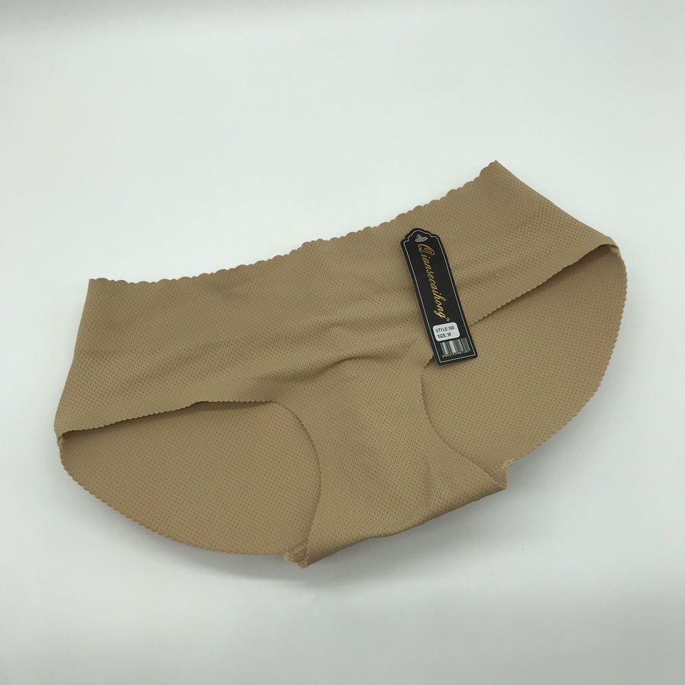 Qiansecaihong Womens Sz M Butt Lift Panties NWT Nude Tan